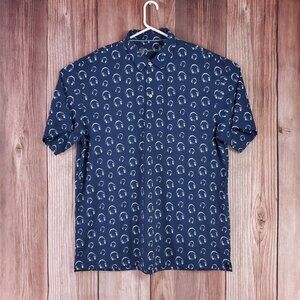 Swing Juice Mens XXL Headphones Short Sleeve Golf Polo Shirt Performance Navy